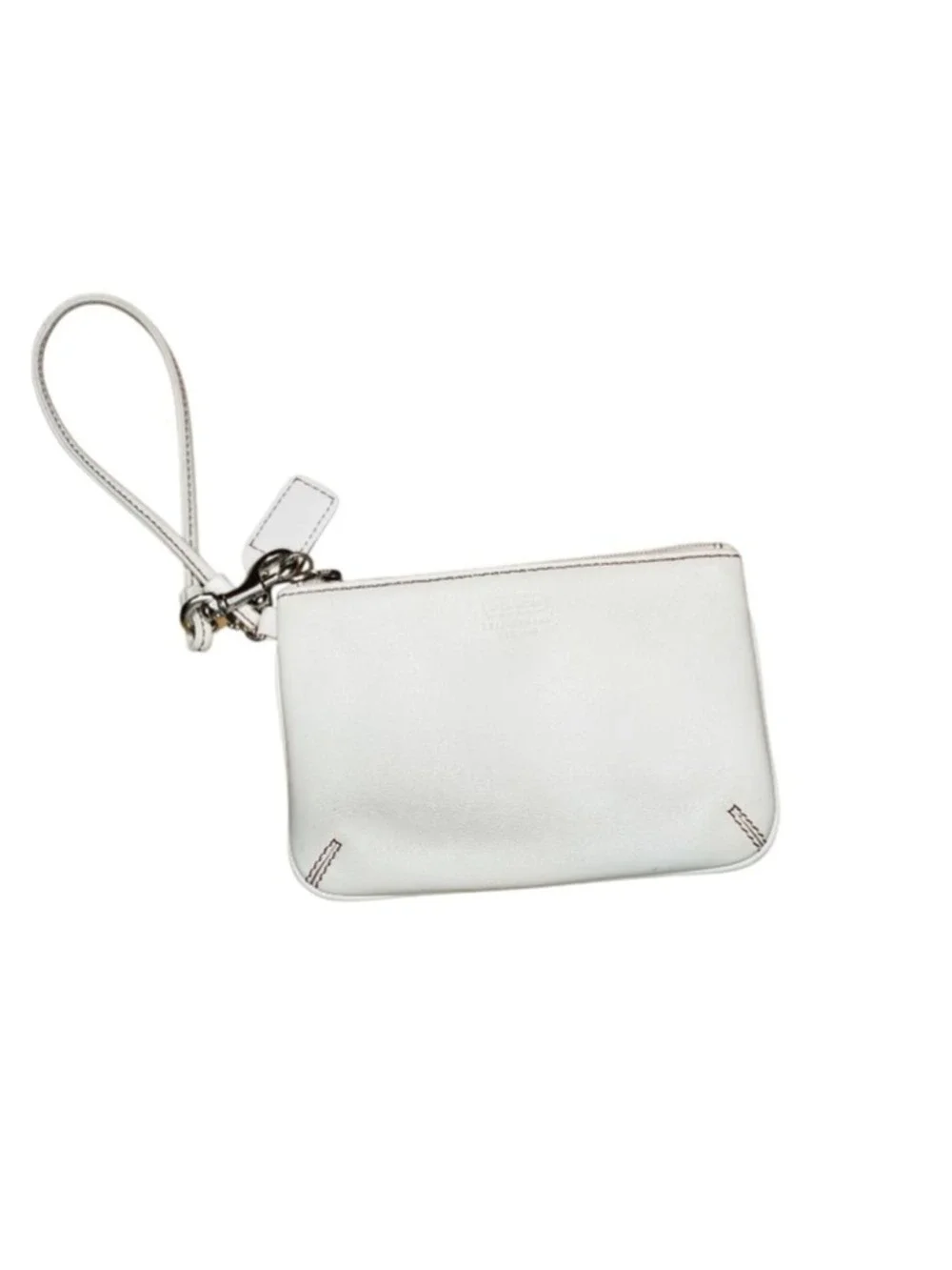 Coach Off White Leather Wristlet One Size